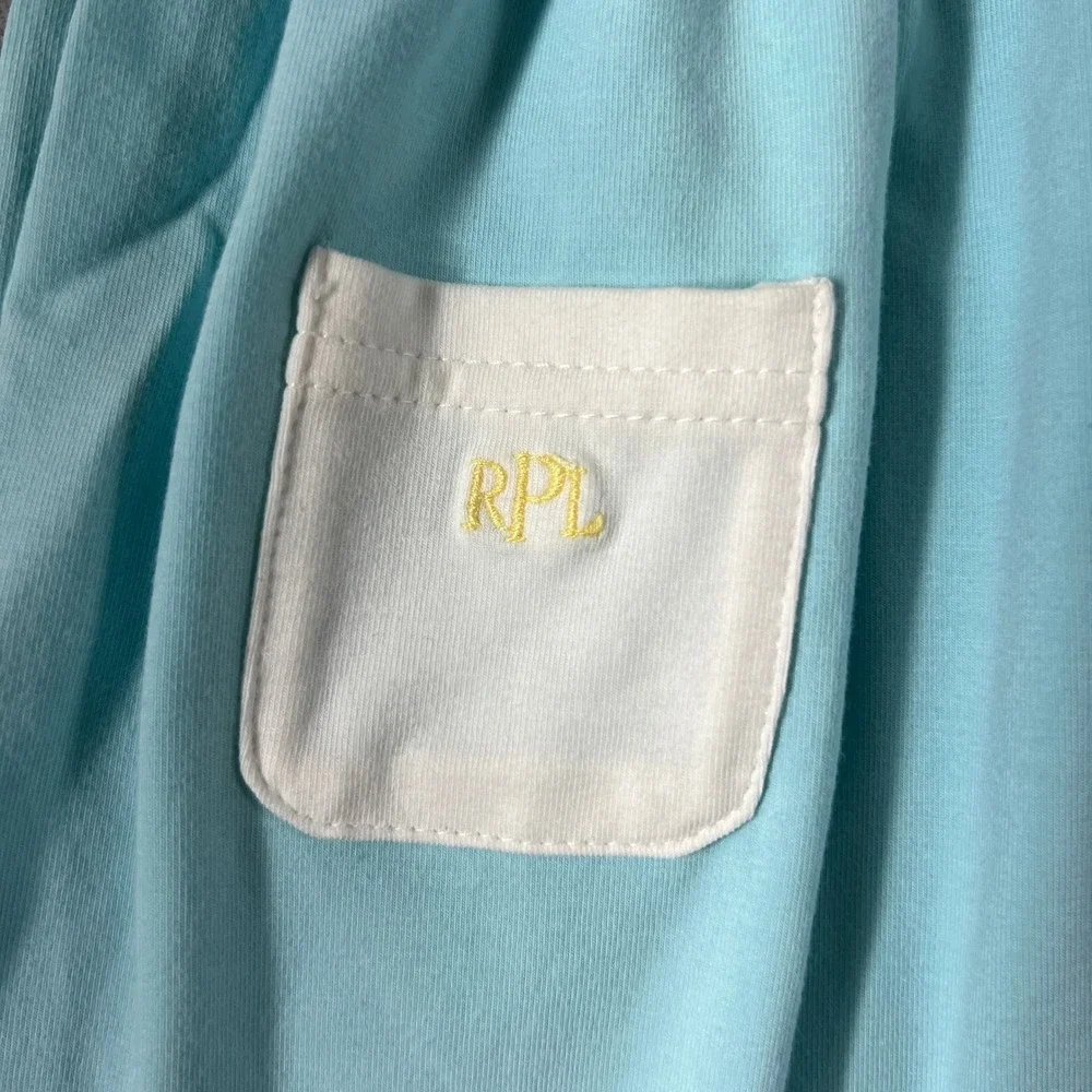 Ralph Lauren Dress Girls 4T Blue White Palm Beach Sleeveless Logo Pocket VTG NWT